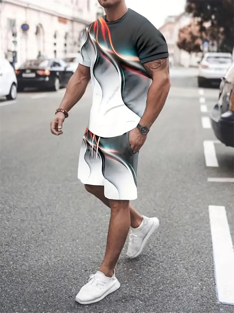 Summer Clothing Cheap - Erkek Kadın Degrade Doku T-shirt Iki