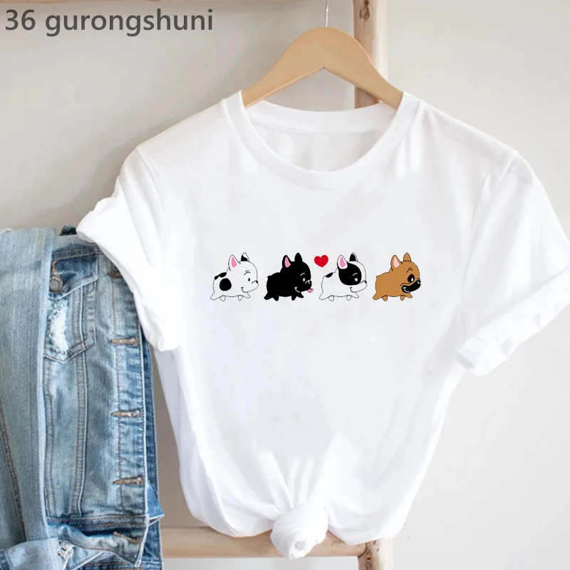 Summer Clothing In French - Aşk hayvan baskılı T-Shirt kadın giyim
