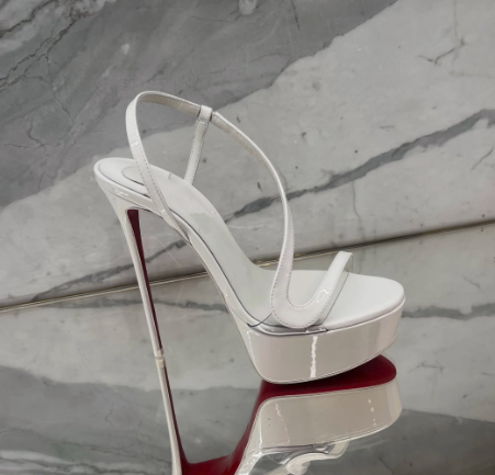 Summer Clothing Petite - Metalik Deri Platform Stiletto Sandaletler Seksi