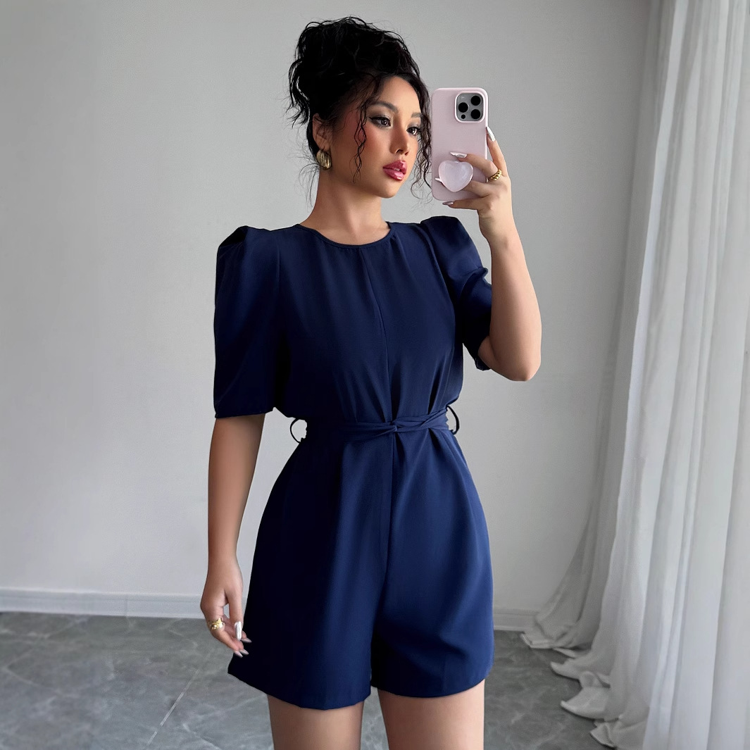 Summer Evenings Clothing - Üst Düzey Minimalist Puf Kollu Düz