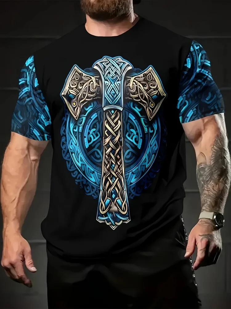 Summer Viking Clothing - Moda Yeni Viking Desenli Tam Baskılı