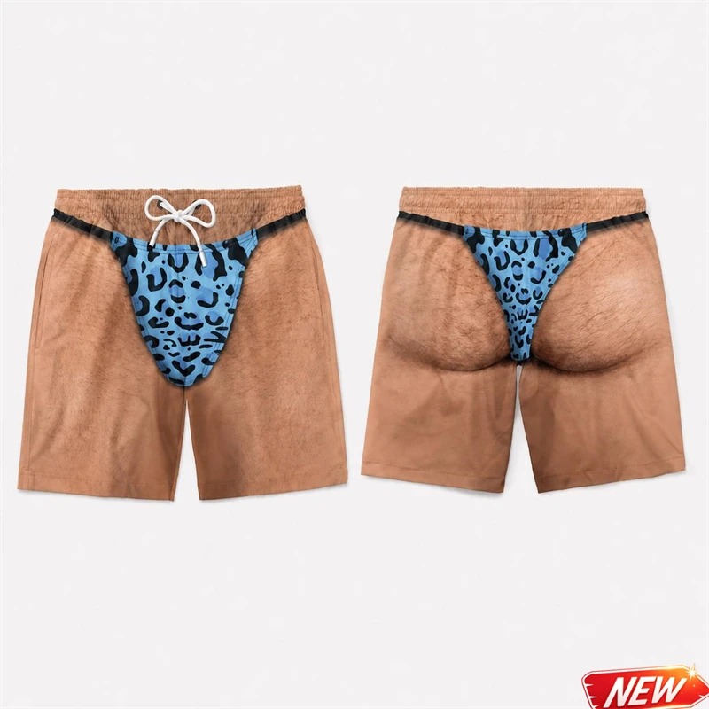 Board Short Surf - Komik Erkekler 3D Baskı Leopar Desenli
