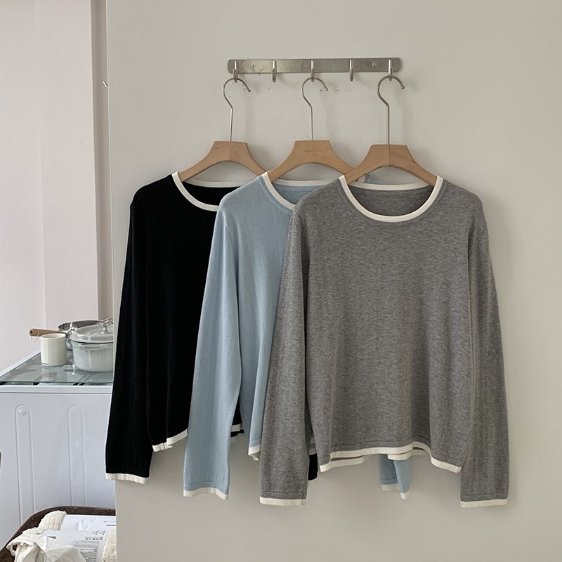 Summer Clothing Cheap - %100 Pamuk Kadın O-Yaka Renk Bloklu