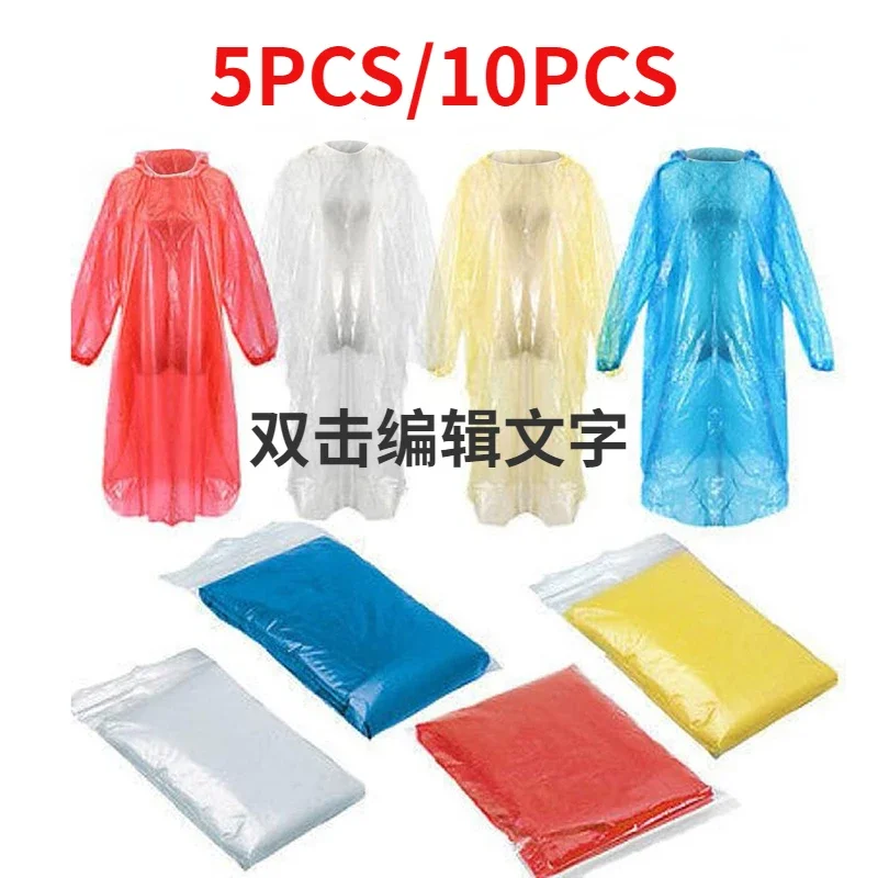 Summer Rain Clothing - 5/10 adet tek kullanımlık yağmurluk yetişkin