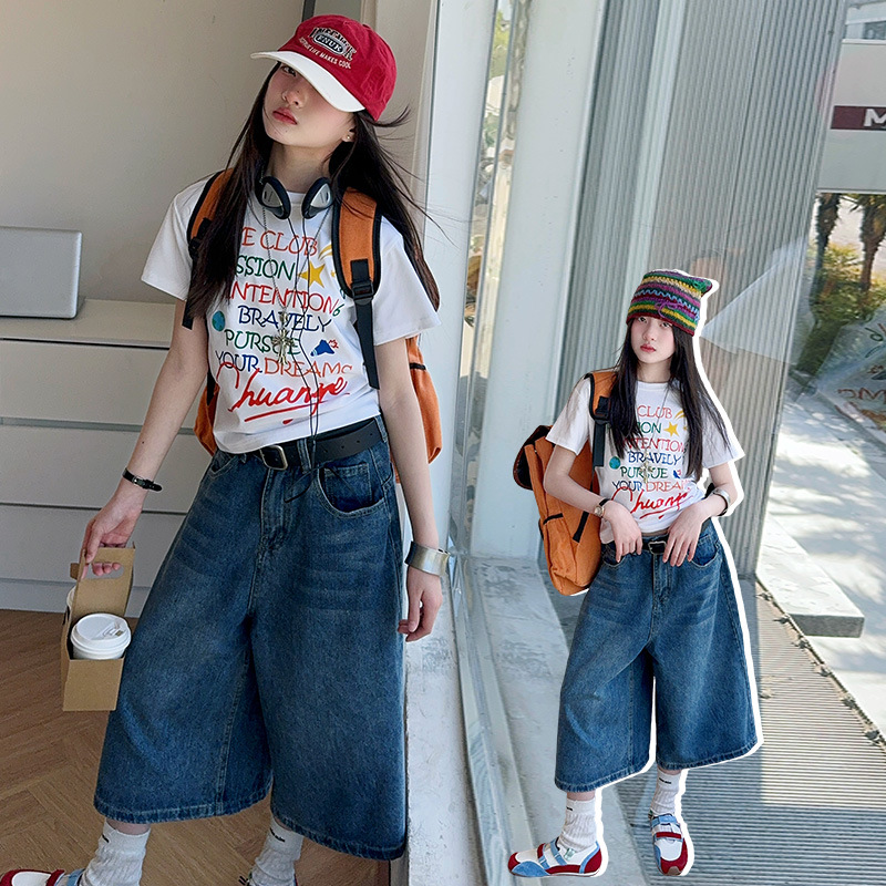 Summer Clothing For Teen Girls - Yaz genç kız denim şort pamuk