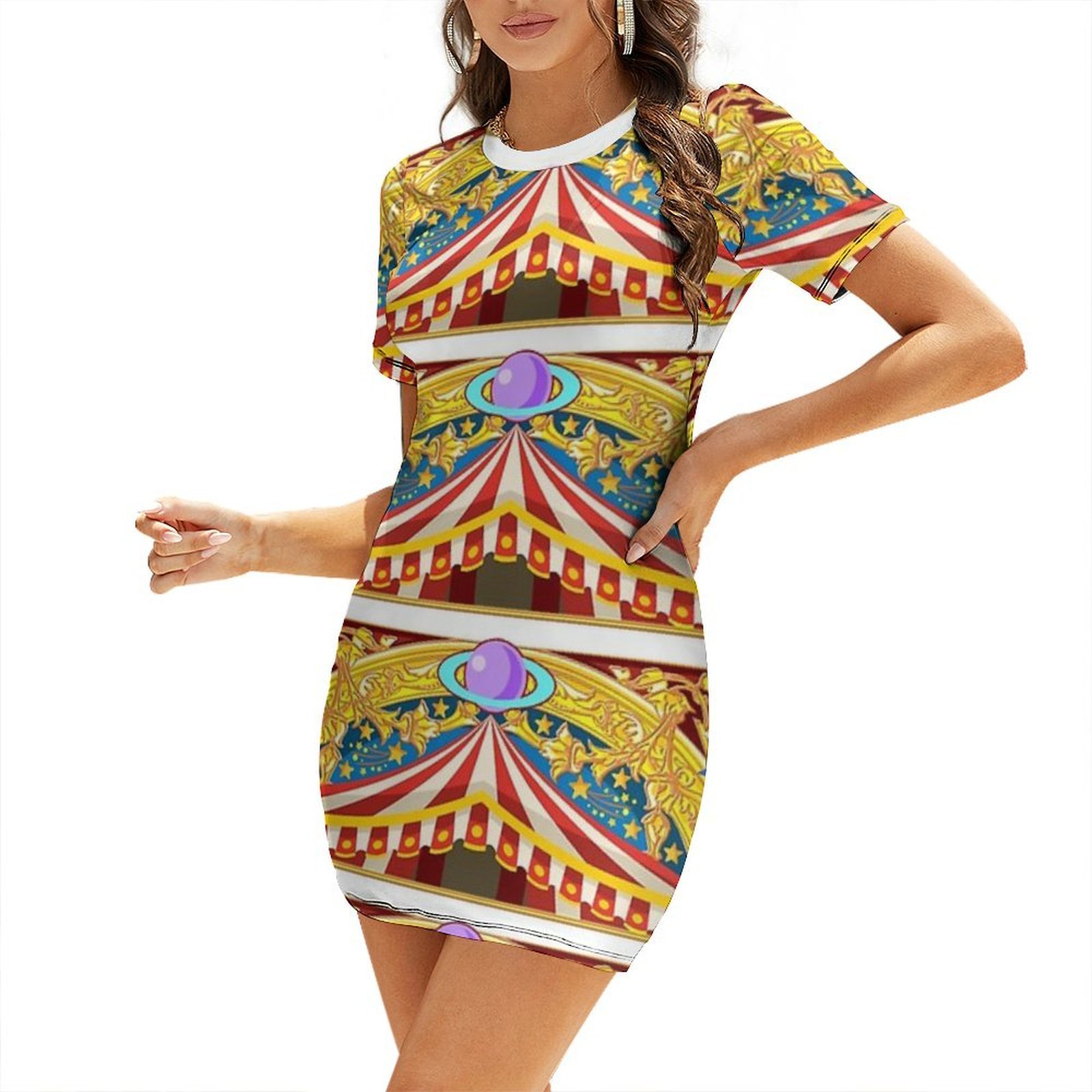 Summer Clothing Banner - Karnaval Banner Sirk Kısa Kollu Elbise