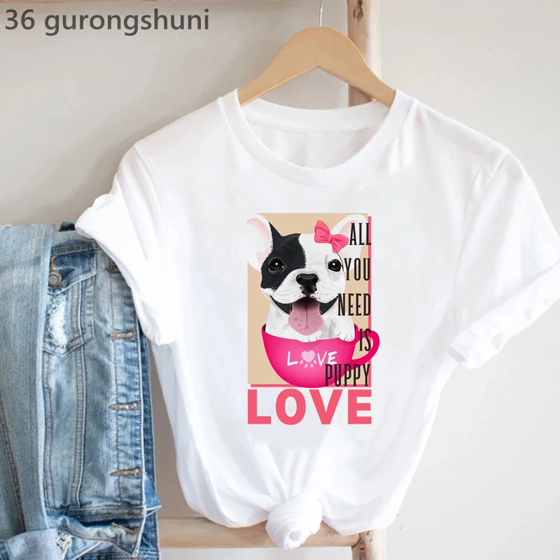 Aşk hayvan baskılı T-Shirt kad - Summer Clothing In French incelemesi ve fiyatı