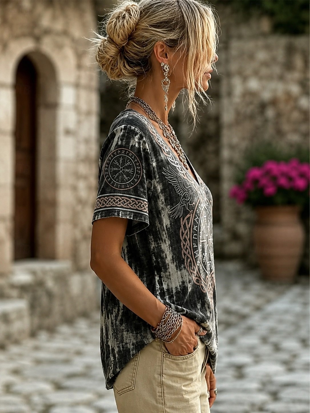 Kadın V Yaka Kısa Kollu Tişört - Summer Viking Clothing incelemesi ve fiyatı
